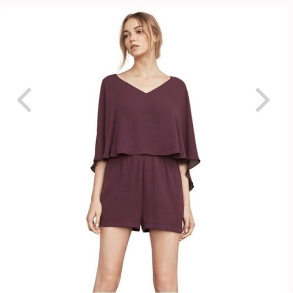 BCBGMaxAzria Pants - BCBGMAXAZRIA "Carie" Burgundy Short Romper